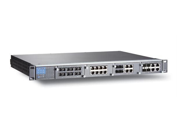 Moxa PT-7728-F-HV-HV 24+4G, L2 managed 3/100 Mbps modules, 1 slot for Gbps 